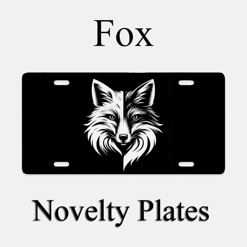 Fox Silhouette License Plate Die Cut Vinyl Decal