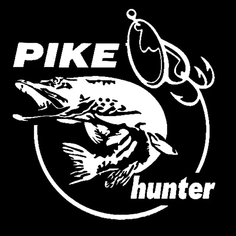Pike Hunter Fish Fishing Animal Car  Automobiles Motorcycles Exterior Accessories Vinyl Decal Die Cut Vinyl Decal