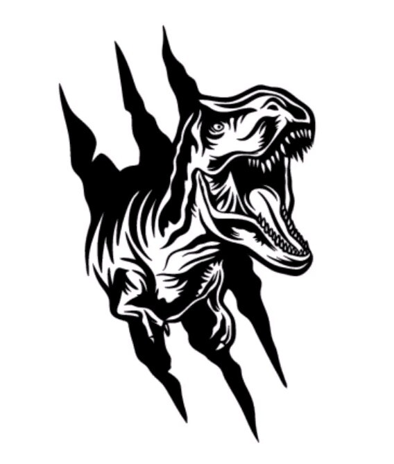 T-Rex Breaking Through Vinyl Decal  | Die Cut Vinyl Decal