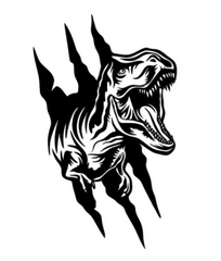 T-Rex Breaking Through Vinyl Decal  | Die Cut Vinyl Decal