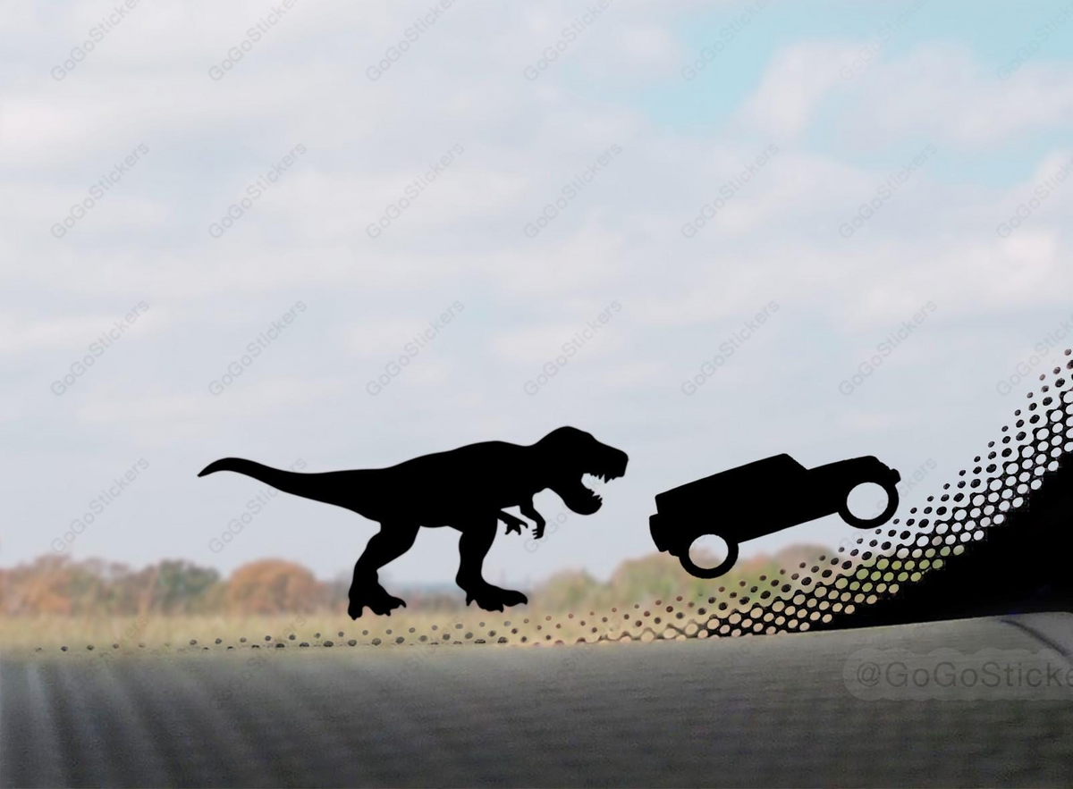 Car Decals Jurassic Mini T-Rex Dinosaur | Die Cut Vinyl Decal