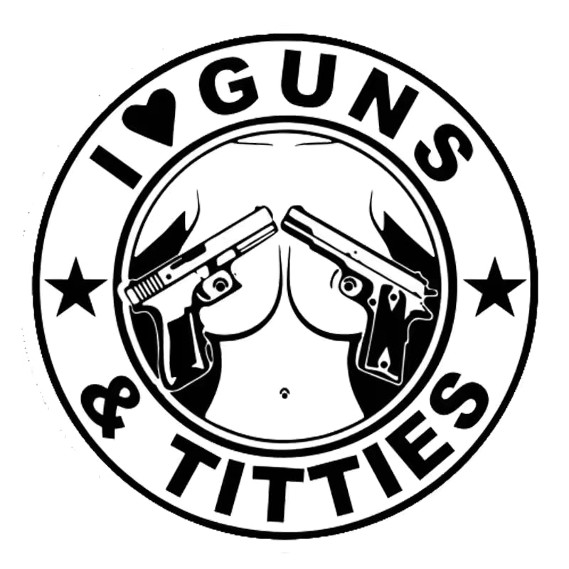 Auto Accessories Car Styling LOVE GUNS AND TITTIES I Funny Body Creative Deca  Die Cut Vinyl Decal