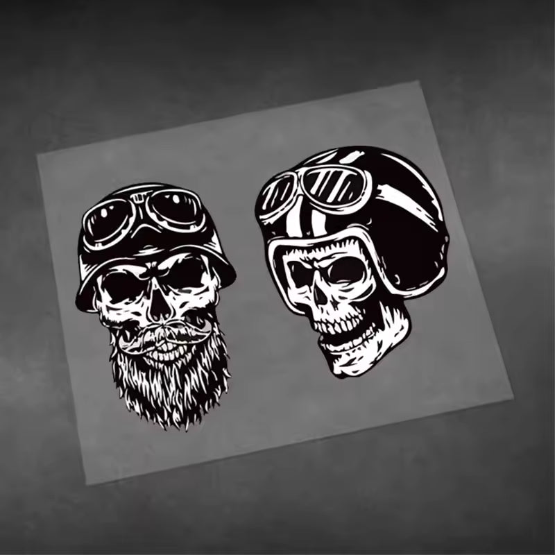 Skeleton Series Retro Skull Helmet Stickers Motorcycle Car Body Modification Decals Reflective Waterproof Sticker Vinyl Material  Die Cut Vinyl Decal