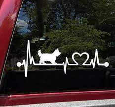 Yorkie Heartbeat Die Cut Vinyl Decal