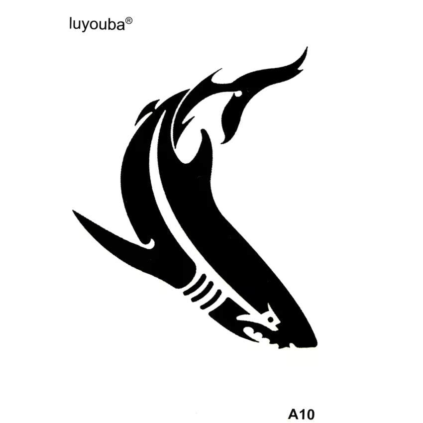 Shark Waterproof Temporary Tattoos  Body Art Tattoo Fierce Fish  Sleeves Men Faux Tatouage Tatuaje Temporal  Die Cut Vinyl Decal