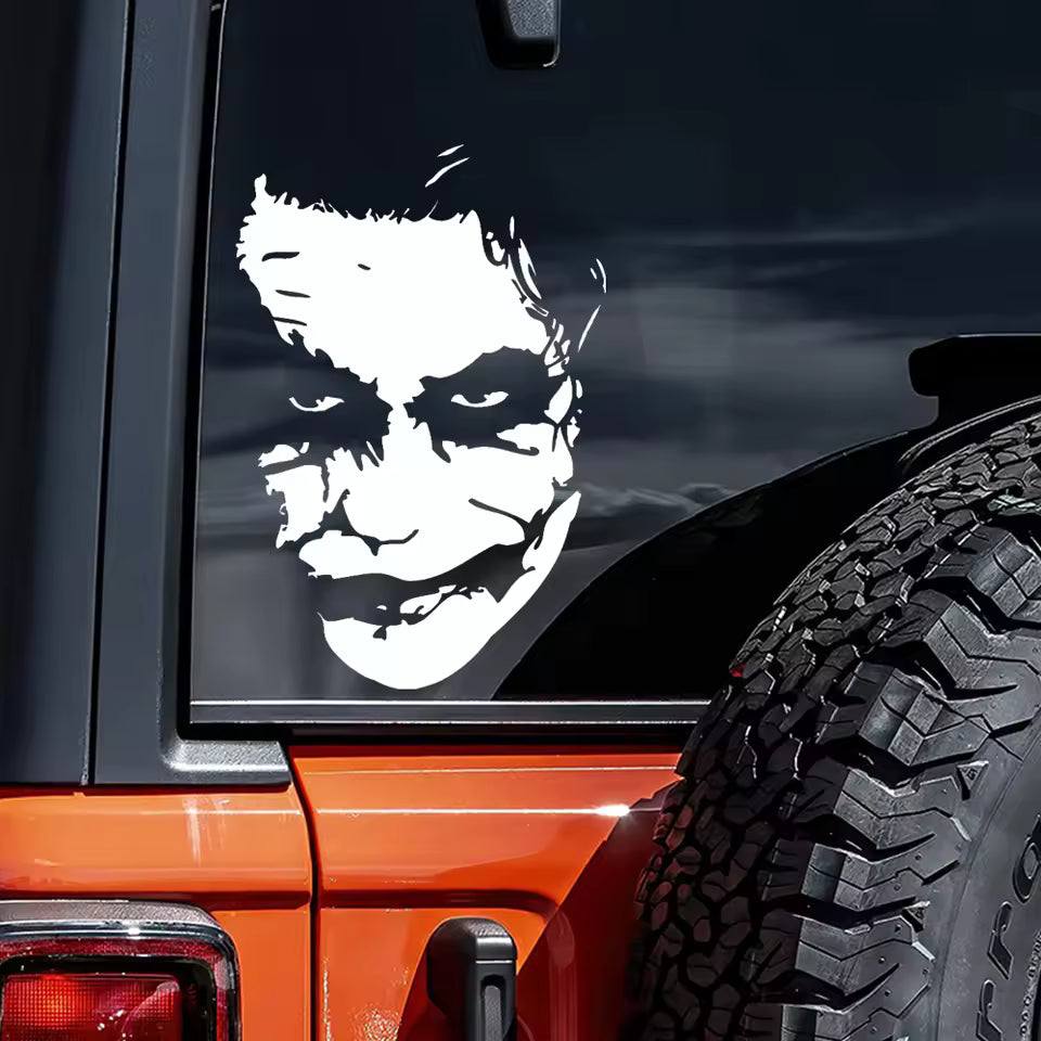 Clown Pattern Waterproof Vinyl Car Decals for Windows, Bumper, Exterior Decorative Accessories, Blocking Scratches  Die Cut Vinyl Decal