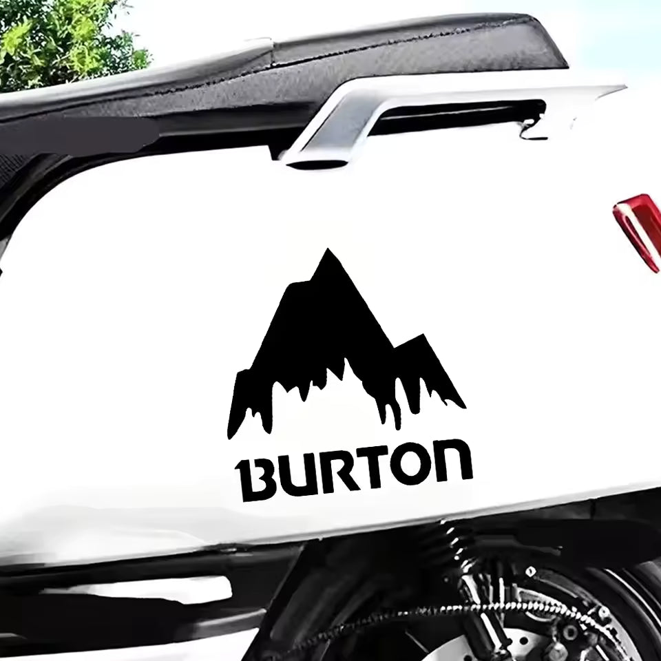 Burton Mountain Self-Adhesive Vinyl Decal, Used for Car Windows, Bumper, Laptops, Windows, Glass, Walls, Waterproof Die Cut Vinyl Decal