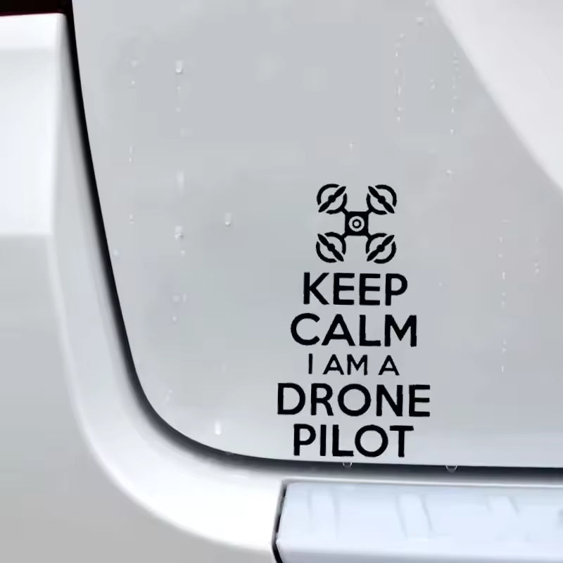 OFK Drone Vinyl Decal Car Sticker "KEEP CALM I AM A DRONE PILOT " Die Cut Vinyl Decal