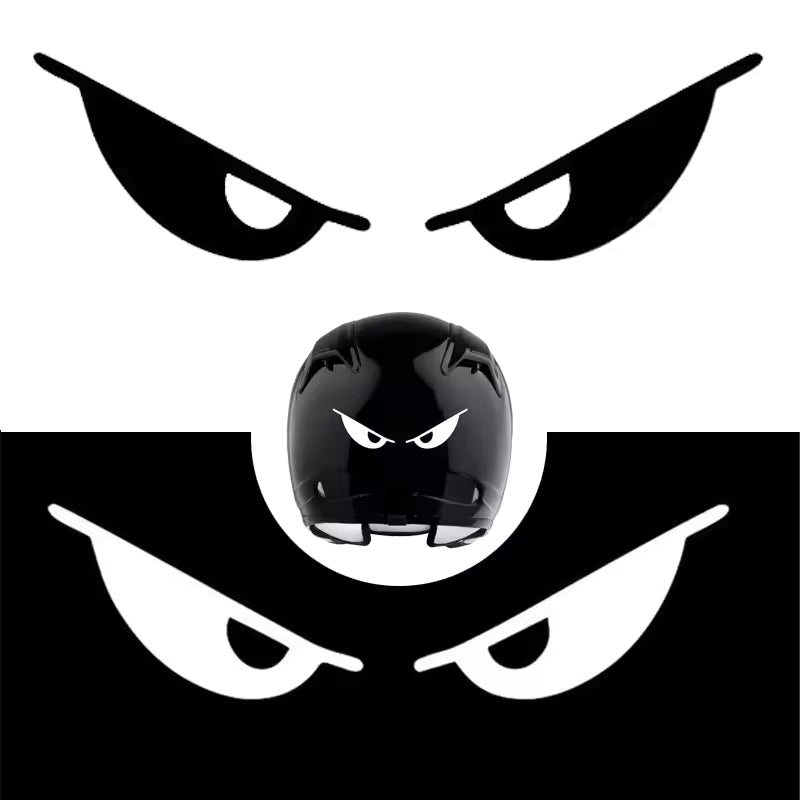 Reflective Motorcycle Helmet Evil Eyes Shape Body  Personalized Decoration  Decorate Accessories Car   Die Cut Vinyl Decal