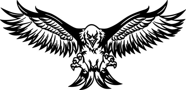 1PC Dynamic Black - White Eagle Sticker, Majestic Flying Eagle Design, Perfect for Laptops, Cars, Ideal for Eagle Enthusiasts  Die Cut Vinyl Decal