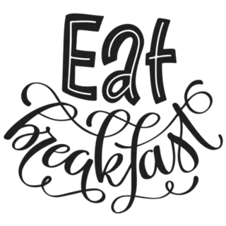 Eat Breakfast Hand-lettered Sticker Die Cut Vinyl Decal