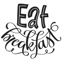 Eat Breakfast Hand-lettered Sticker Die Cut Vinyl Decal