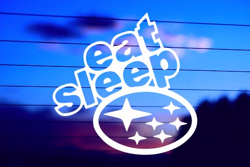 eat sleep subaru jdm vinyl decal on car window