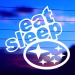 eat sleep subaru jdm vinyl die cut sticker close up