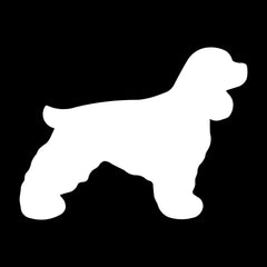 english cocker spaniel vinyl decal white die cut dog silhouette sticker for vehicles windows laptops