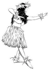 Engraved Style Illustration Hula Dancer Black Isolated Sticker Die Cut Vinyl Decal
