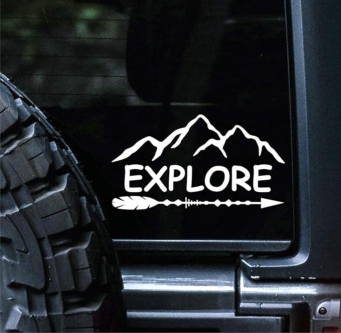 explore vinyl adventure decal black die cut sticker for cars trucks windows laptops