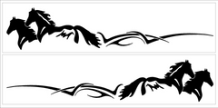 Tribal Horse Head Design Horse Die Cut Vinyl Decal