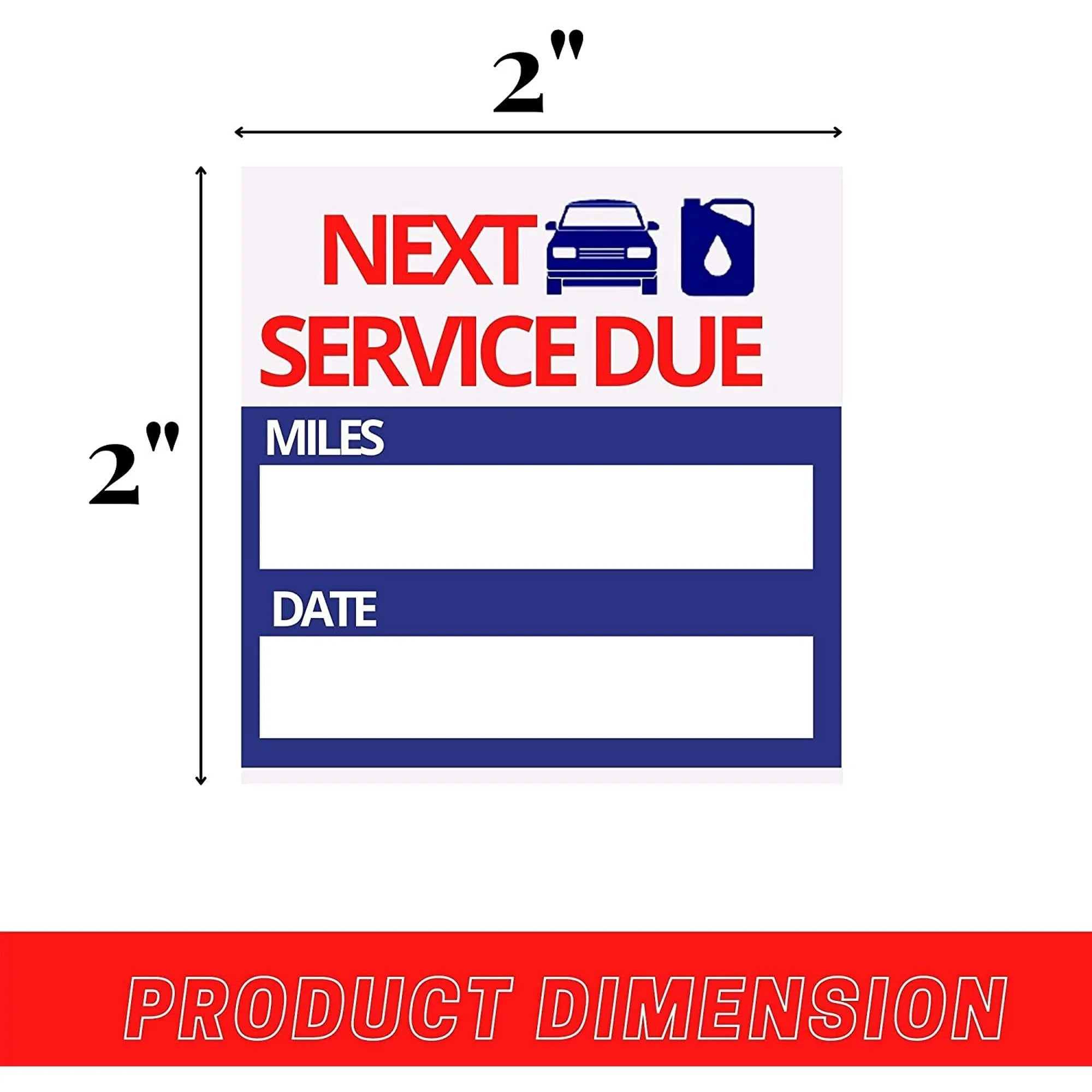 Performore 2 x 2 Oil Change Stickers, 300 Sitckers Per Roll, Auto Service Reminder Sticker Roll | Die Cut Vinyl Decal/ Bumper For Windows, Cars, Trucks, Laptops, Etc.