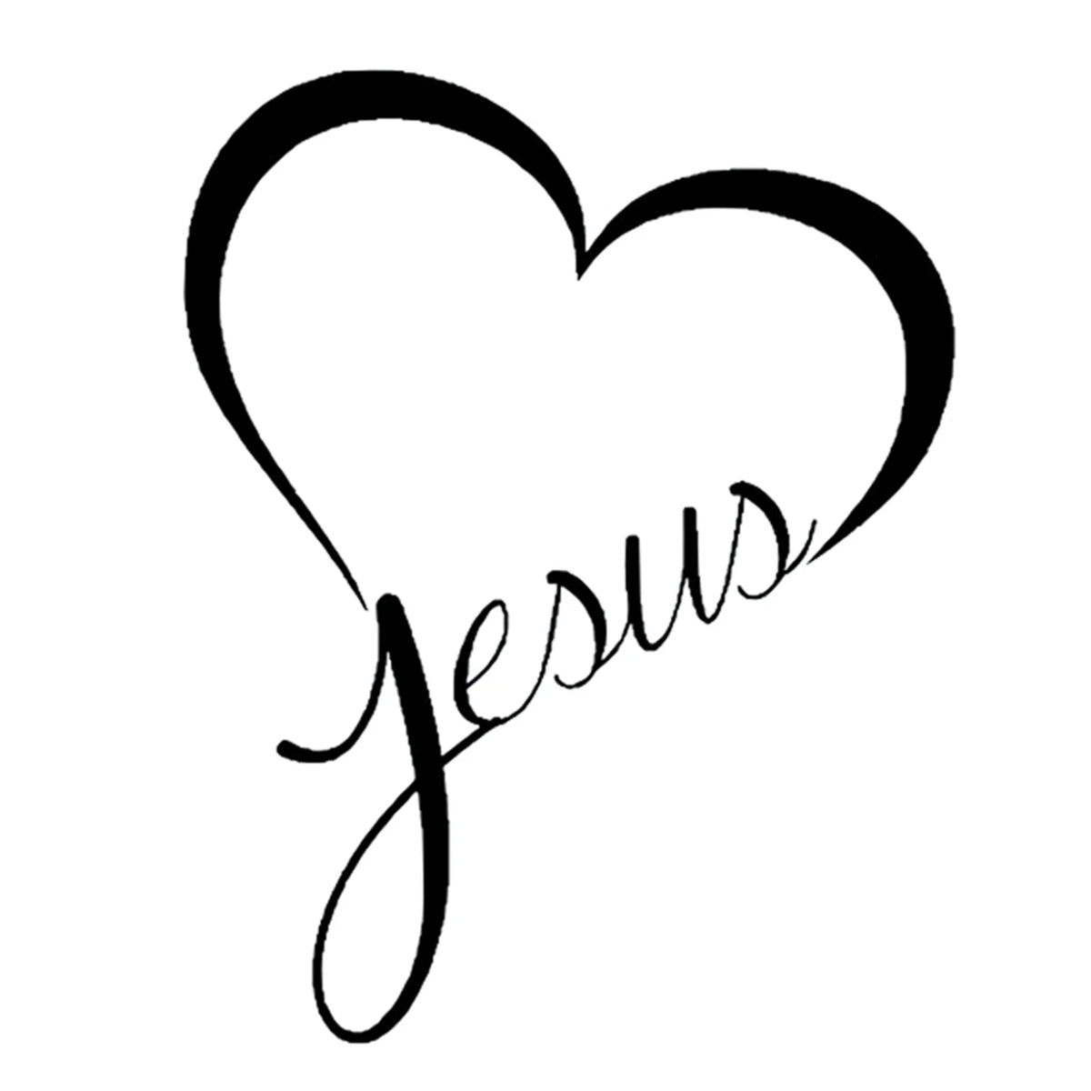 Opvise Jesus Heart Removable Waterproof Car Styling Die Cut Vinyl Decal
