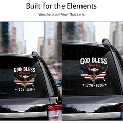 Dreamyjuly America 250Th Anniversary Eagle Stickers Independence of Usa Sticker 1776-2026 American Flag Decal  Die Cut Vinyl Decal/ Bumper For Windows, Cars, Trucks, Laptops, Etc.