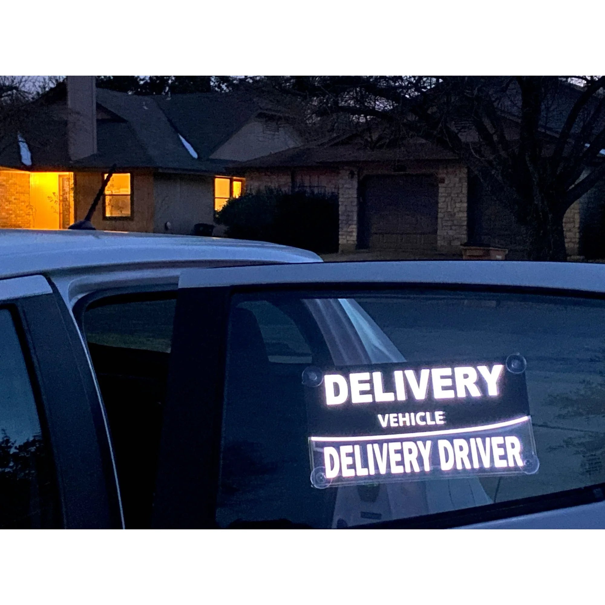 EEDE Delivery Driver car Sign, 14"x7.5", Night Visibility,Vehicle Sticker  Die Cut Vinyl Decal/ Bumper For Windows, Cars, Trucks, Laptops, Etc.