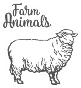 Farm Animals White Sheep Sticker Die Cut Vinyl Decal