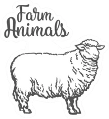 Farm Animals White Sheep Sticker Die Cut Vinyl Decal