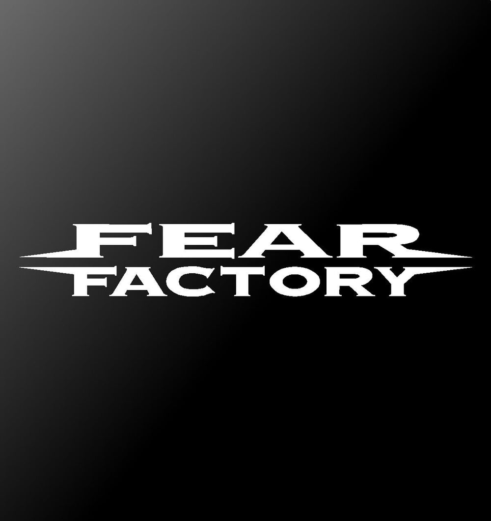 fear-factory-band-vinyl-sticker white die cut decal for vehicle windows laptops