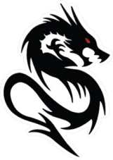 Fighting Black Dragon With Red Eyes Die Cut Vinyl Decal