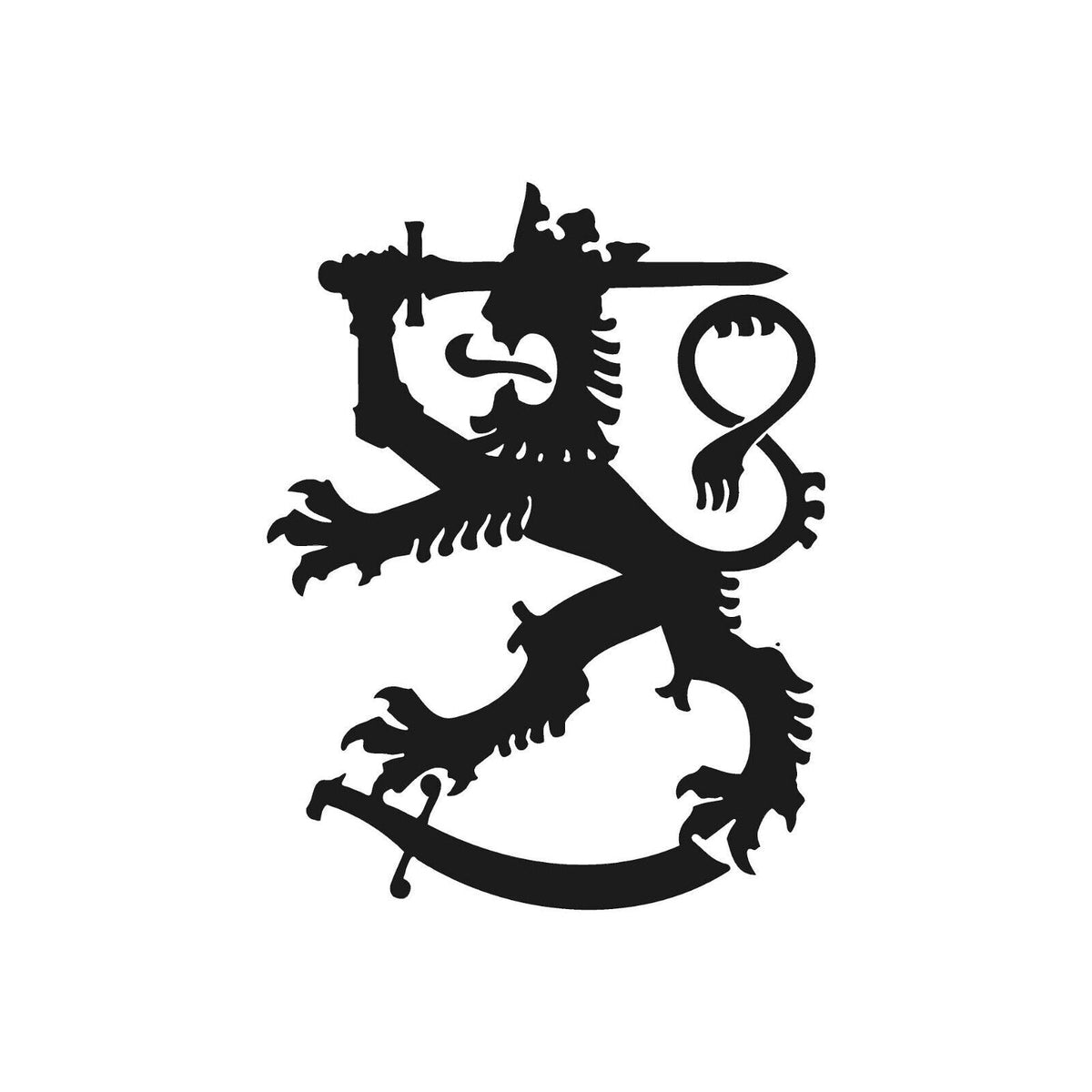 finnish‑lion‑vinyl‑sticker black waterproof for cars trucks laptops