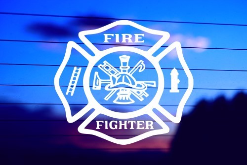 firefighter shield vinyl decal