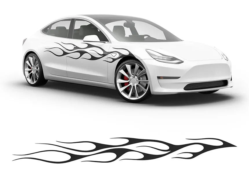 3M™ Flames Custom Body Graphic - Black Die Cut Vinyl Decal