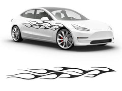 3M™ Flames Custom Body Graphic - Black Die Cut Vinyl Decal