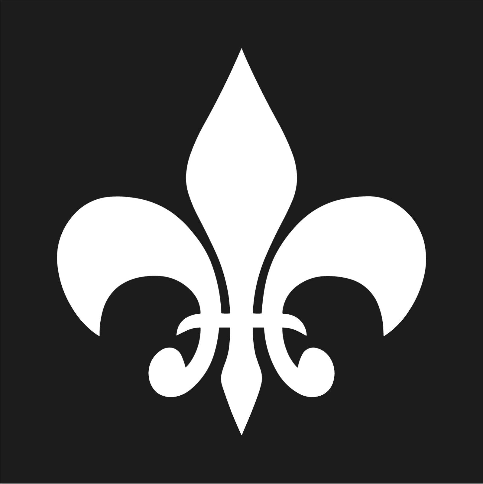 fleur-de-lis vinyl decal black die cut heraldic symbol sticker for cars trucks windows laptops