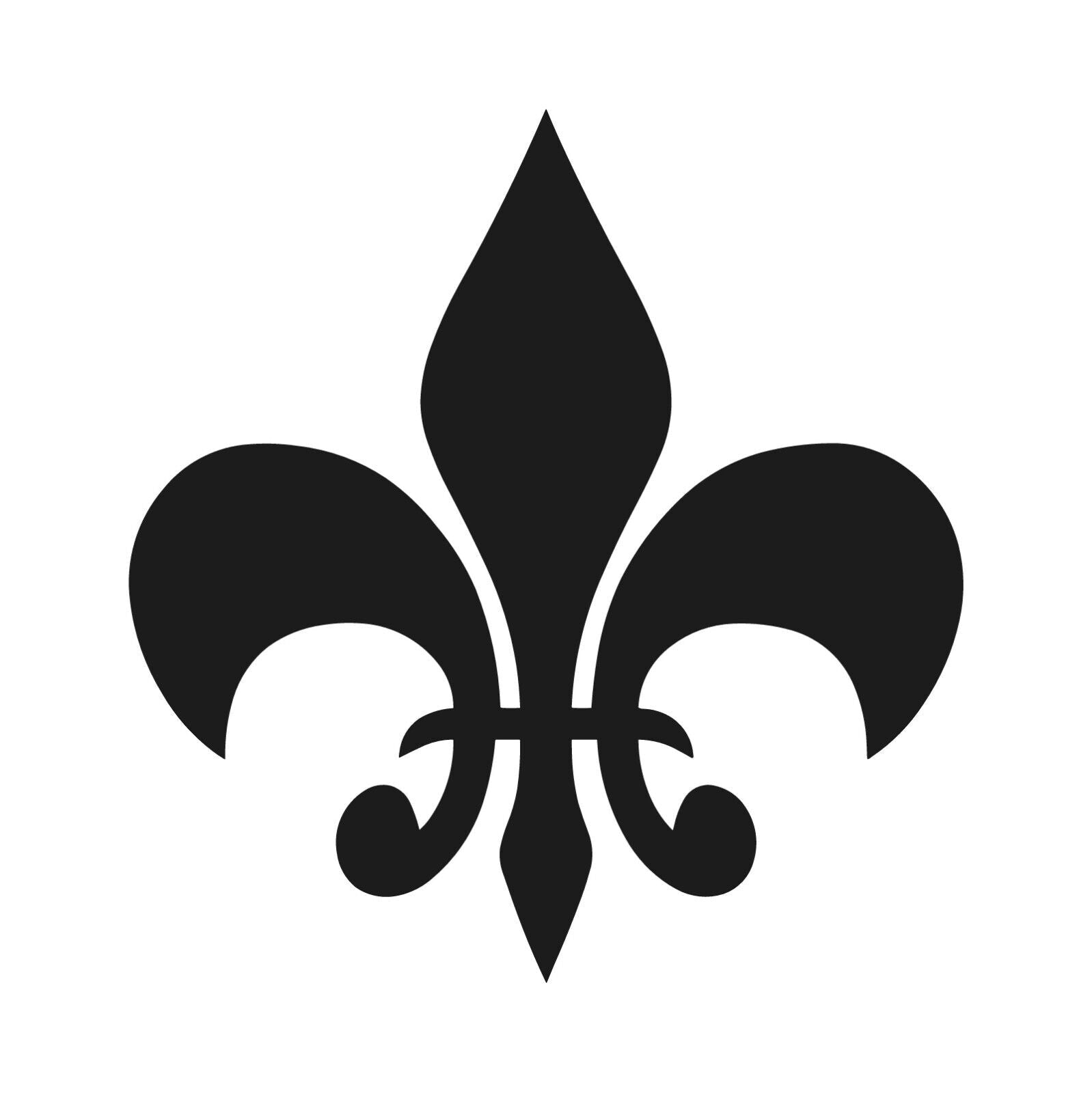 fleur-de-lis vinyl decal white die cut classic symbol sticker for vehicles windows and laptops
