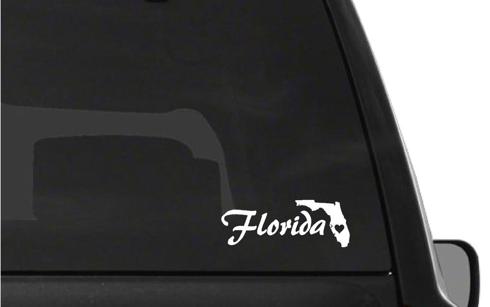 florida-state-vinyl-decal applied on car window outdoor waterproof
