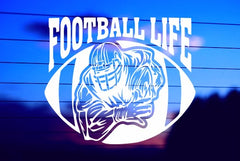 Football Life 5 vinyl die cut decal for cars trucks laptops windows