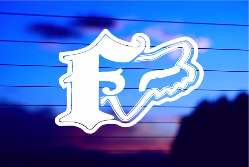 Fox Racing F vinyl die cut decal for cars trucks laptops windows