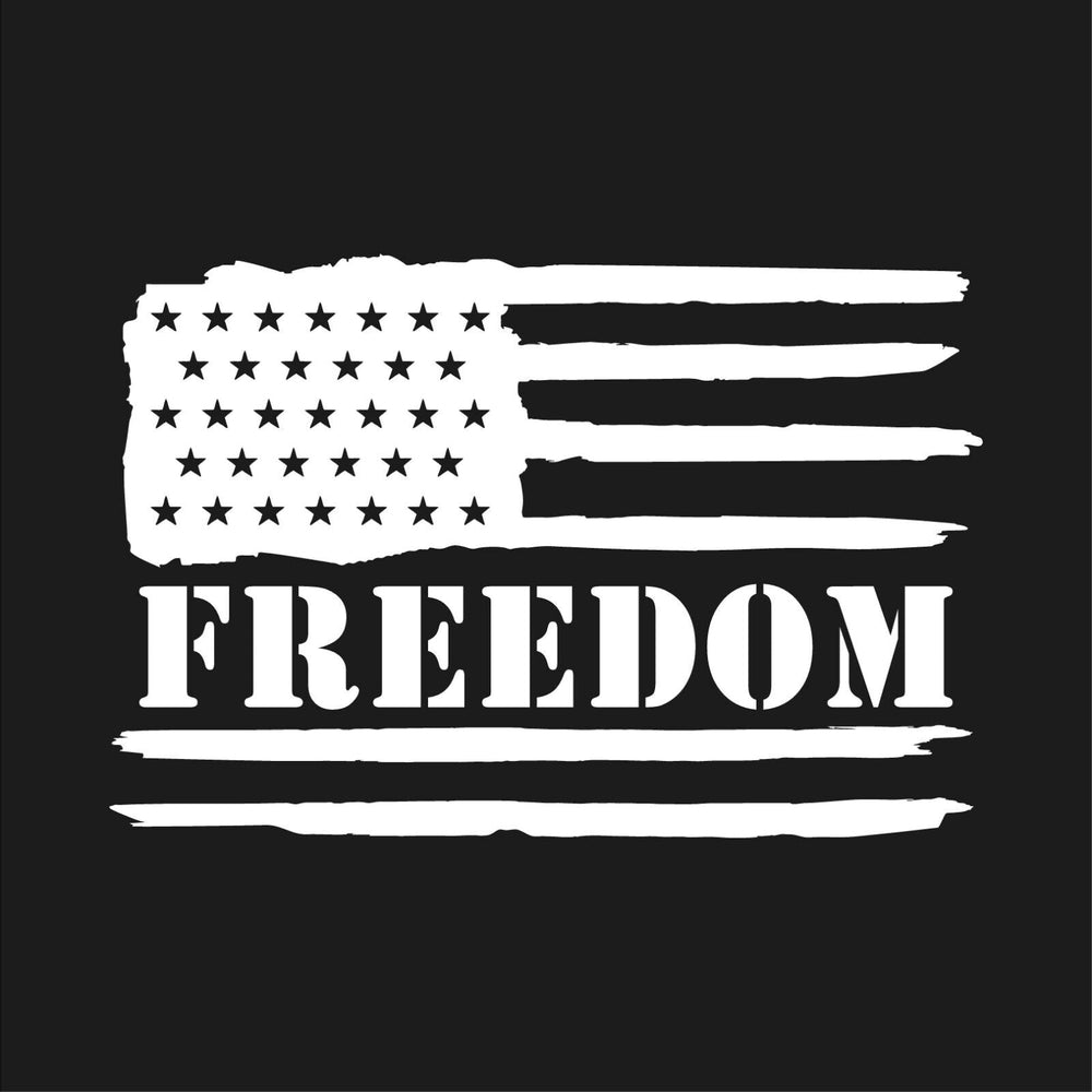 freedom‑flag‑vinyl‑sticker white waterproof for cars trucks laptops