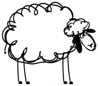 Funny White Sheep, Sketch Sticker Die Cut Vinyl Decal