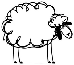 Funny White Sheep, Sketch Sticker Die Cut Vinyl Decal