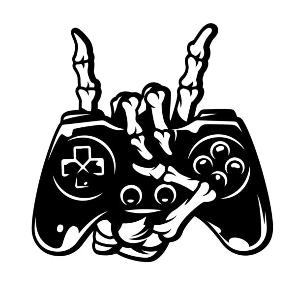 gamer hand vinyl die cut decal on car window