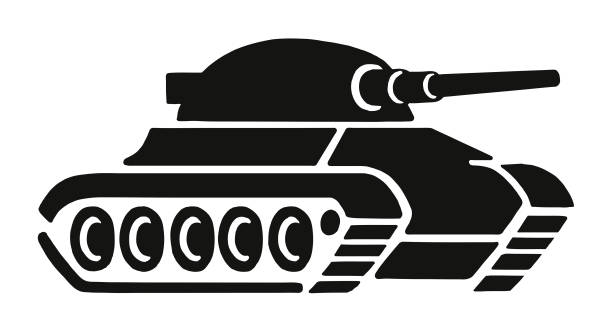 military tank - black and white tank  Die Cut Vinyl Decal