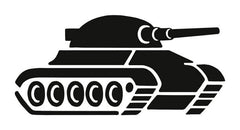 military tank - black and white tank  Die Cut Vinyl Decal
