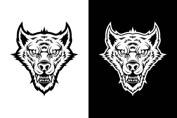 wolf head, werewolf, dog - black   Die Cut Vinyl Decal