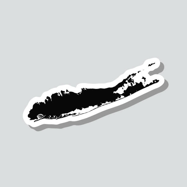long island map sticker on gray   Die Cut Vinyl Decal