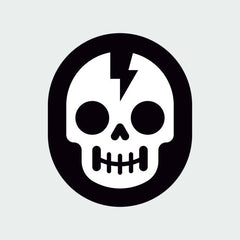 black skull with white  Die Cut Vinyl Decal