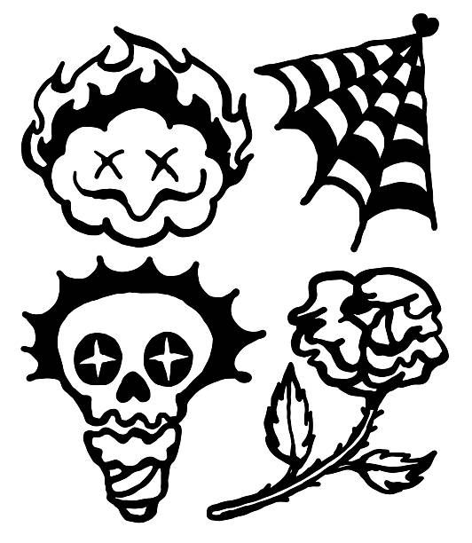 fire cloud, heart shape spider web  Die Cut Vinyl Decal