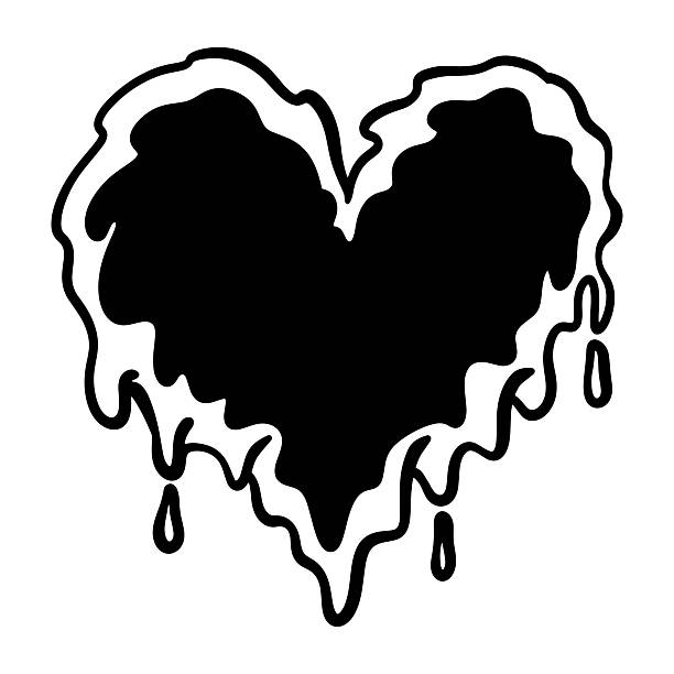 melting heart black and white Die Cut Vinyl Decal